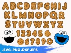 cookie monster alphabet and numbers with faces