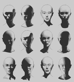 a bunch of heads with different shapes and sizes