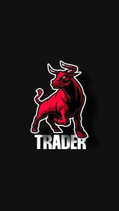 a bull with the word trader on it