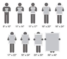 the size and height of a person holding a sign in their hands, with measurements for each