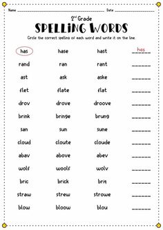 the words spelling worksheet for spring