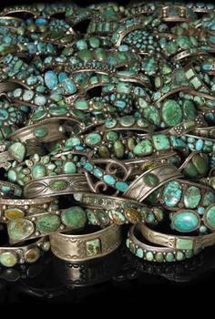 vintage turquoise and silver Navajo bracelets Epilator