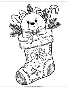 December coloring pages Free Holiday Coloring Pages, December Coloring Pages, Holiday Coloring Pages, Teddy Bear Coloring Pages, Coloring Pages Easy, Coloring Pages Christmas