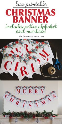 christmas banner with free printables and instructions