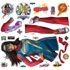 the paper doll is made to look like she's from super hero girl, and features various accessories