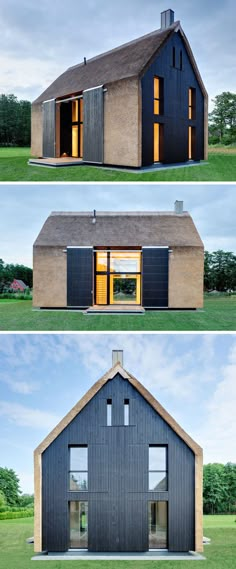 • Two story doors/windows • Contemporary barn residence, Germany • Möhring Architekten, Berlin • Modern Barn House, Traditional Building, Thatched Roof, Eco House, Small Houses, Design Case