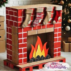 Faux Fireplace Diy, Faux Fireplace, Christmas Inspo, Diy Fireplace, Christmas Fireplace, Merry Christmas And Happy New Year, Christmas Crafts, Merry Christmas, Fireplace