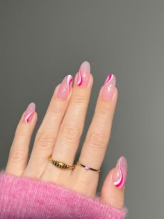 Pink Swirl Nails, Rubber Nails, Simple Fall Nails, October Nails, Astuces Diy, Trendy Nail Design