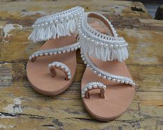 Pearl Sandals Wedding, Tassel Clothing, White Sandals Wedding, Pearl Sandals, Bridal Sandals, Wedding Shoes Heels, Wedding Sandals