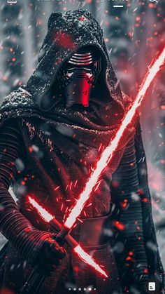 darth vader from star wars the force awakes with his lightsaber