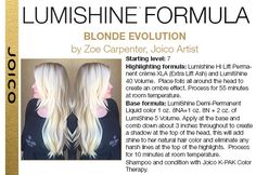 Joico Toner Formula Blonde, Joico Blonde Formulas, Joico Lumishine Formulas Blonde, Lumishine Formulas, Joico Lumishine Formulas, Joico Formulas, Hairstylist Products, Blonde Toners, Blonde Formulas