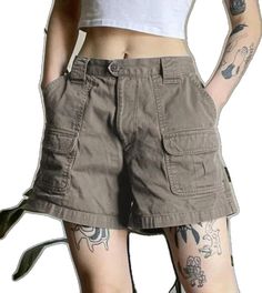 Loose Wide Leg Pants, Street Clothing, Summer Shorts Denim, Feminine Women, Work Shorts, Zipper Shorts, Harajuku Streetwear, Women Shorts, Brown Shorts