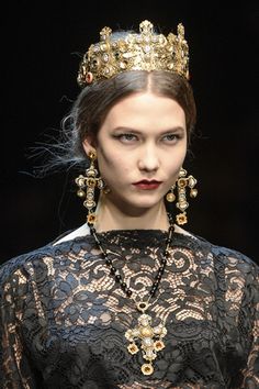 Dolce & Gabbana, otoño-invierno 2013/2014  Milán. Byzantine Fashion, Winter Jewelry, Stefano Gabbana, Karlie Kloss, I'm With The Band, Christy Turlington, Cooler Look, Sarah Jessica Parker, Baroque Fashion