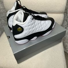 Brand New W/ Receipt - Air Jordan Retro 13 He Got Game Sz 12. New. Box Not Perfect. Size 12 Mens. Comes With Receipt, Personal Info Blacked Out. Jordan Retro 13 Outfit, Retro 13 Jordans, Shoes For Men Sneakers, Jordans 13, Nike Shoes Blue, Air Jordan Retro 13, He Got Game, Pretty Sneakers, Retro 7