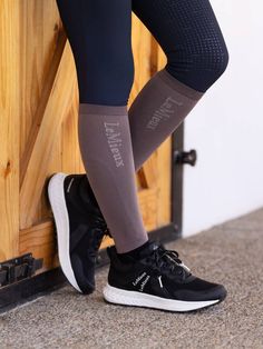 Made from a flexible four-way stretch fabric, the LeMieux Competition Socks are ultra-light and breathable, with a low profile stretch upper that minimises the impact on long boots. 
The soft, closely-woven seamless fabric reduces bulk and offers exceptional support and stability, keeping toes comfortable in and out of the saddle.
Designed with maximum comfort, cutting-edge design and proven performance in mind, these competition socks are a must for any competing rider. Ice Blue Color, Marine Colors, Mulberry Color, Mink Colour, Orchid Color, Peacock Color, Sage Color, Long Boots, Clothes Horse