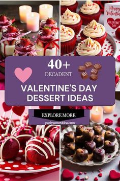 valentine's day desserts with candles and cupcakes