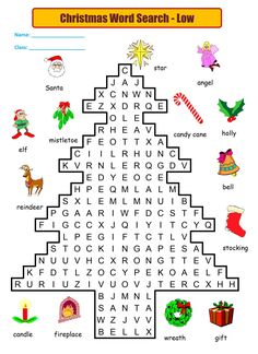 a christmas word search is shown in this image