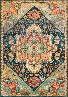 Bohemian Elements, Medallion Area Rug, Bold Color Schemes, Medallion Rug, Rugs Usa, Buy Rugs, Green Area Rugs, Rectangular Rugs, Johannesburg