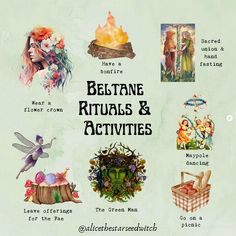 an image of some pictures with words on them that say, bestane rituals and activities