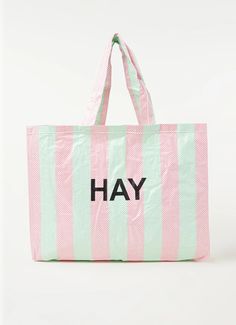 Hay Candy Stripe shopper M 50 x 37 cm • Roze • de Bijenkorf Candy Stripes, Dress To Impress, Gym Bag, Duffle Bag, 50 %, Reusable Tote Bags, Candy