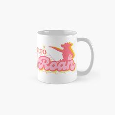 a white coffee mug with the words welcome to rockin'n roll on it