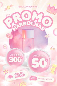 an advertisement for cosmetics products with the words promo harbollas on it