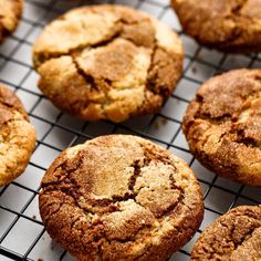 freshly baked cookies cooling on a wire rack