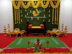 Srimantham Decoration At Home Simple, Seemantham Decoration, Simple Baby Shower Decorations, Indian Baby Shower Decorations, 7th Month, Babby Shower, Indian Baby Showers, Cradle Ceremony, Baby Boy Newborn Photography