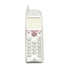 an old cell phone is shown on a white background