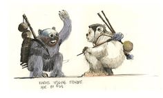 two bears with their arms in the air and one bear holding up some skis