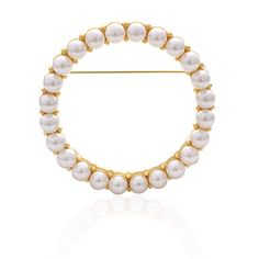 PRICES MAY VARY. Material:Gold Plated Brass,Sparkly Cubic Zirconia,Imitation Pearl Height:60mm (2.4 Inches),Width:60mm (2.4 Inches),Weight:16g/0.6oz DESIGN:Featuring an open cut circle design,crafted in gold plated brass and pave set with Imitation Pearls,Pin on a chic clothing for casual style, on the lapel of an evening dress or high on the elegant shawl. Suitable for party, wedding, anniversary, graduation, birthday, office or any special occasions. A perfect gift for Birthday, Valentine's Da Circle Wreath, Vintage Jewellery Rings, Swarovski Crystal Jewelry, Circle Ring, Bridal Pearls, Circle Design, Christmas Jewelry, Open Ring, Lapel Pin