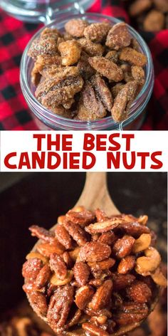 the best candied nuts are in this collage