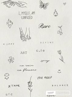 the back side of a piece of paper with writing on it and images of flowers