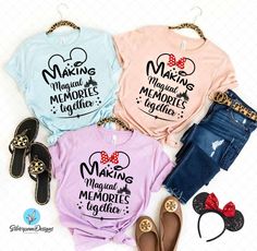 2025 Family, Disney Cricut, Disney Magical, Disney Family Vacation Shirts, Disney 2023, Family Disney Trip, Minnie Shirt, Disney Memories, Memory Shirts