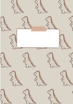 an image of dinosaurs on a wallpaper with a white board in the middle