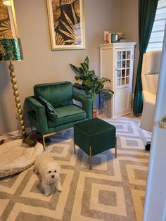 Home office using grey, white, gold & emerald green Cream And Emerald Green Living Room, Emerald And Cream Living Room, Emerald Green And Cream Bedroom, Emerald Green And Gold Office, Emerald Office Decor, Emerald Living Room Ideas, Emerald Green Office Decor, Grey And Emerald Green Living Room