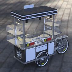 Bike Food Cart, Roda Gerobak, Crepe Food, Food Stand Design, Food Carts For Sale, Food Cart Business, Food Stall Design