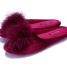 Cute & Elegant Slipper:Fluffy Slip-On Style Slippers Decorated With Pom Pom Feather Create Trendy, Stylish And Chic Apperance And Deliver Charming And Timeless Overlook.Match Well With Pajamas,Robes,Sleepwear,Nigthwear,Lingerie, Etc. Soft&Breathable Velvet:Premium Comfy Velvet Upper And Moisture Wicking Plush Fleece Lining Prevent Sweaty Feel And Keep Your Feet Dry,Comfortable And Relaxed. Thick Supportive Cushion Midsole:High Density And Flexible Memory Foam Midsole Offers Stabilizing Support A Foam House, Elegant Slippers, Bedroom Slippers, Velvet Slippers, Ballerina Slippers, Open Toe Slippers, Velvet Material, House Slippers, Womens Slippers