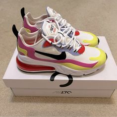 Brand New In Box. Size 6.5 Nike Air Max 270 React, Air Max 270 React, 270 React, Shoes Nike Air, Nike Air Max 270, Air Max 270, Shoes Nike, Womens Shoes Sneakers, White Light