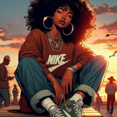 Black Woman Cartoon, Art Black Love, Woman Cartoon, Woman Hairstyles, Akali League Of Legends, Images Beautiful, Woman Aesthetic