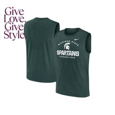 in stock Muscle Tank Top, Michigan State Spartans, Lock Up, Muscle Tank Tops, Team Name, Nike Green, Michigan State, Mens Green, Team Names