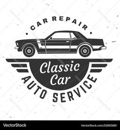 classic car service emblem or logo design