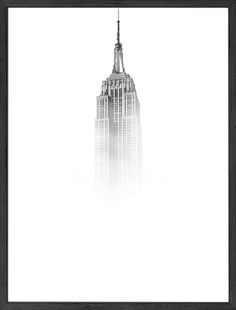 a black and white photo of the empire building