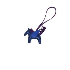 Hermes Rodeo Pegasus PM Charm Blue Purple - NOBLEMARS Hermes Wishlist, Hermes Bag Charms, Hermes Charm, Hermes Pegasus Charm, Hermes Horse, Hermes Dog Collar, Dream Bag, Small Leather Goods, Blue Purple