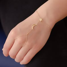 Hand Bracelet, Bridal Gold Jewellery Designs, Moon And Star