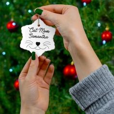 two hands holding up a christmas ornament