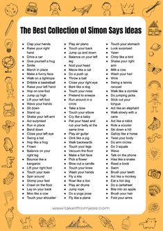 the best collection of simon says ideas for kids to use in their writing and crafts