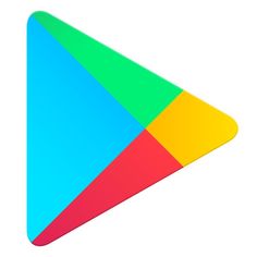 the google play logo is shown in bright colors, and it appears to be a triangular shape