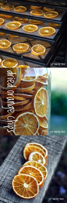 an image of oranges being cooked in the oven and then sliced into small pieces