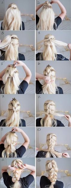 THE CHUNKY BRAID | EASY HAIRSTYLES | STEP BY STEP HAIRSTYLES | HAIRSTYLE TUTORIALS | 7 Hairstyles That Can be Done in 3 Minutes Step By Step Hairstyles, Penteado Cabelo Curto, Easy Braids, Short Hairstyle, Braid Hairstyles, Hair Dos, Messy Bun, Diy Hairstyles, Pretty Hairstyles